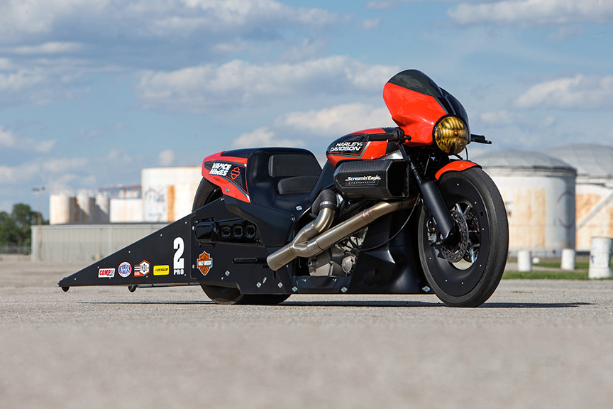 Harley Street Rod drag racer NHRA Pro Stock Motorcycle Team