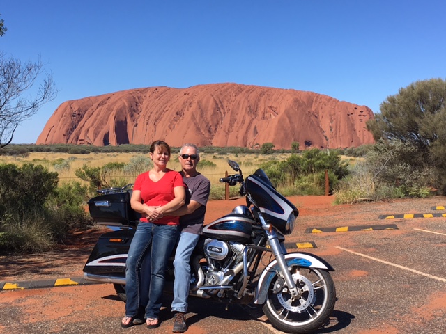 Canadian couple Diana and Loren Schroff of Brisbane are addicted to long distance motorcycle travel around Australia and their native North America.