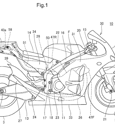 Honda patent - Comeback for under-seat exhausts?