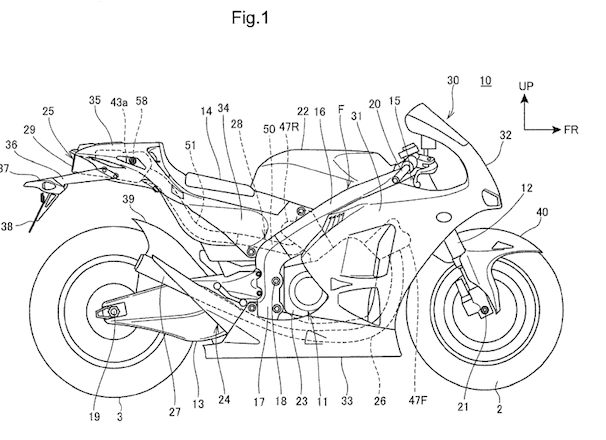 Honda patent - Comeback for under-seat exhausts?