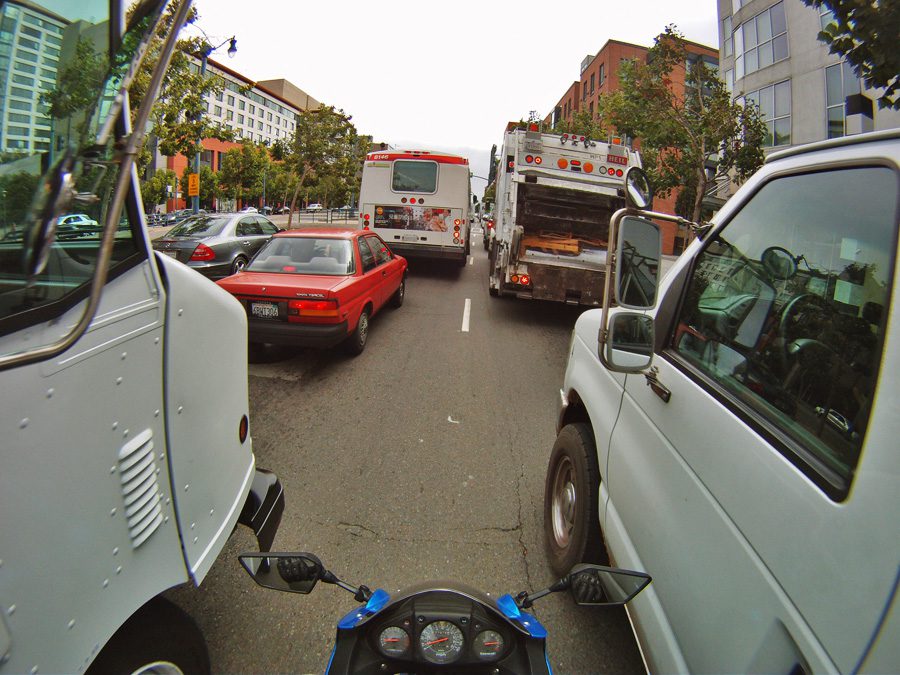 Lane filtering lane splitting America blame wins