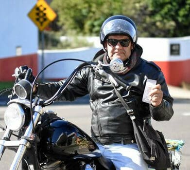 Harley Rider Lance Wensley fined for parking between two cars flexible