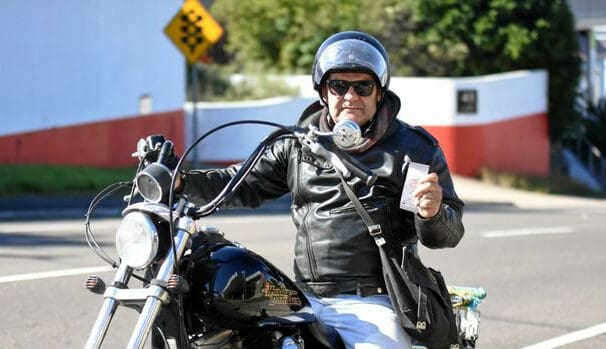 Harley Rider Lance Wensley fined for parking between two cars flexible