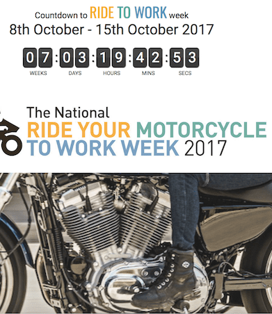National Ride Your Motorcycle to Work Week in October