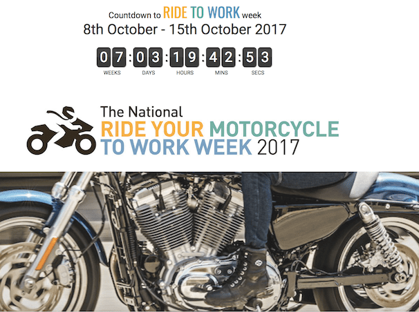 National Ride Your Motorcycle to Work Week in October