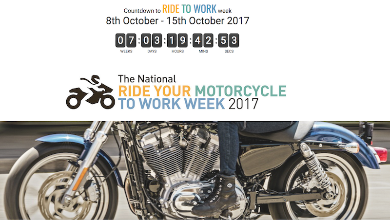 National Ride Your Motorcycle to Work Week in October