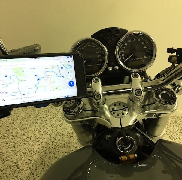 Quad Lock mobile phone mount beeline maps