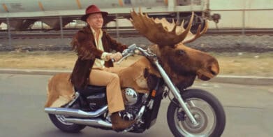Macklemore on his Moosercycle