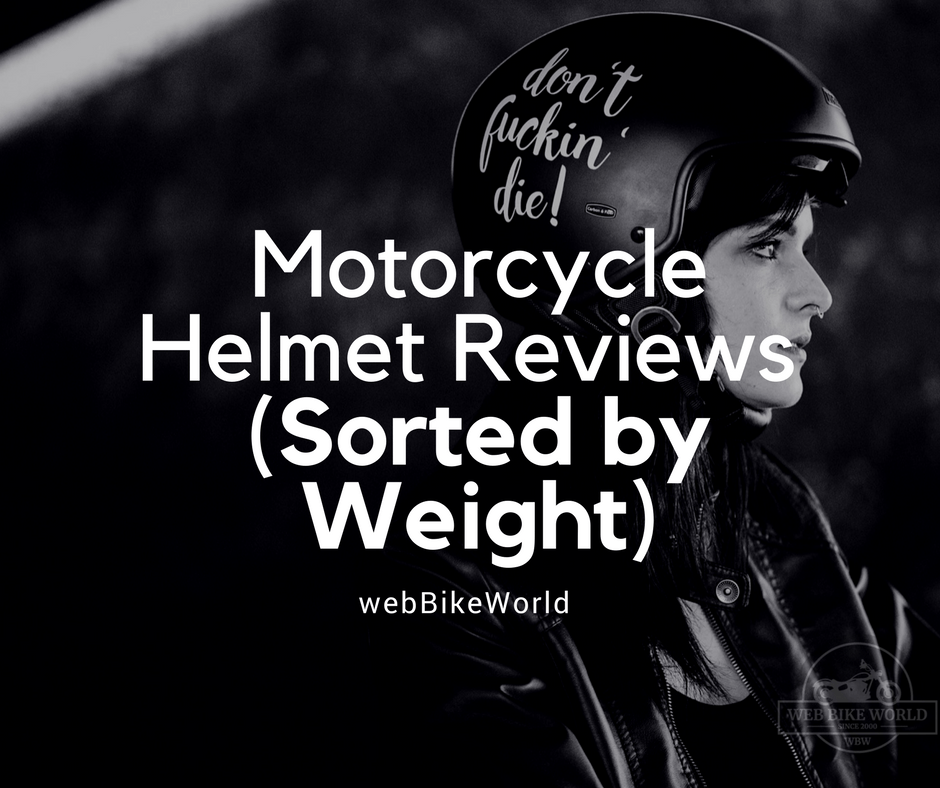 Motorcycle Helmet Weight Comparison Chart