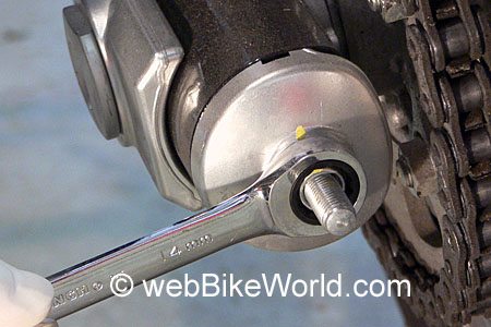 Tightening Chain Adjusting Nuts - Ducati GT 1000 Chain Adjustment