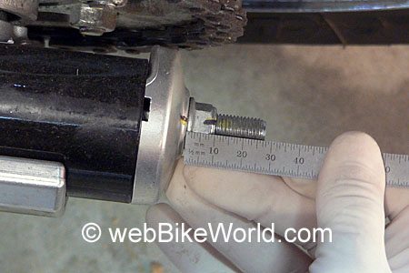 Measuring Chain Adjuster Nut Location - Ducati GT 1000 Chain Adjustment