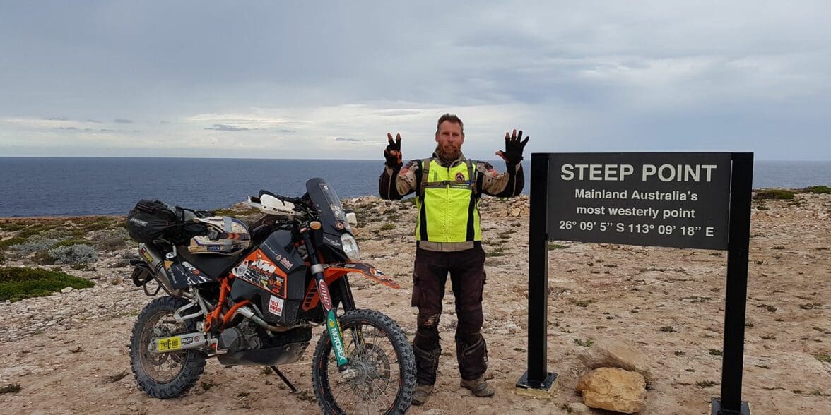 Rider Stuart Ball attempts west to east record