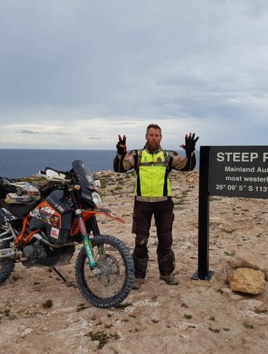 Rider Stuart Ball attempts west to east record