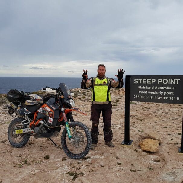 Rider Stuart Ball attempts west to east record