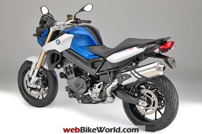 2015 BMW F 800 R Blue White Left Rear View