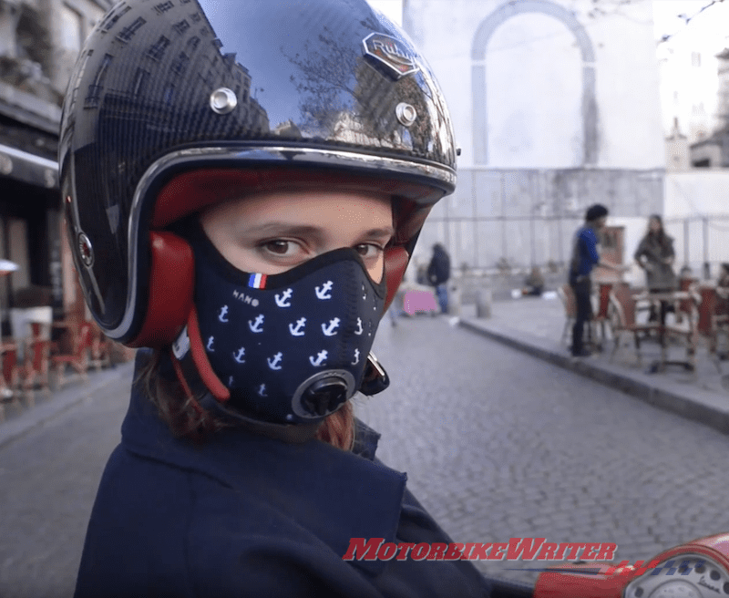 R-PUR anti-pollution and anti-pollen motorcyclist face mask ventilators