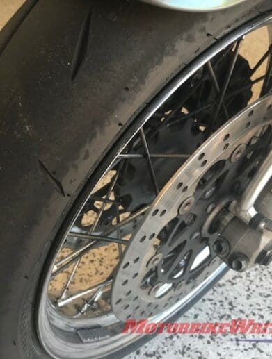 Dunlop Sportmax Alpha 14 tyres Ducati GT1000 chicken