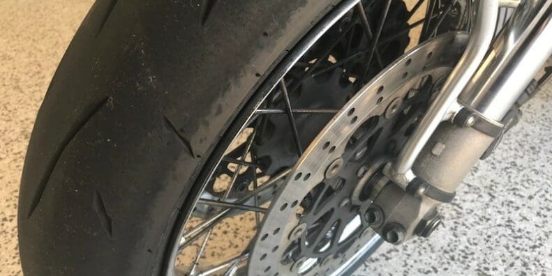 Dunlop Sportmax Alpha 14 tyres Ducati GT1000 chicken