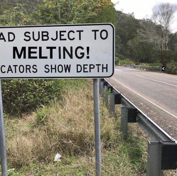 New roadworks on Mt Glorious melting tar reservations bitumen