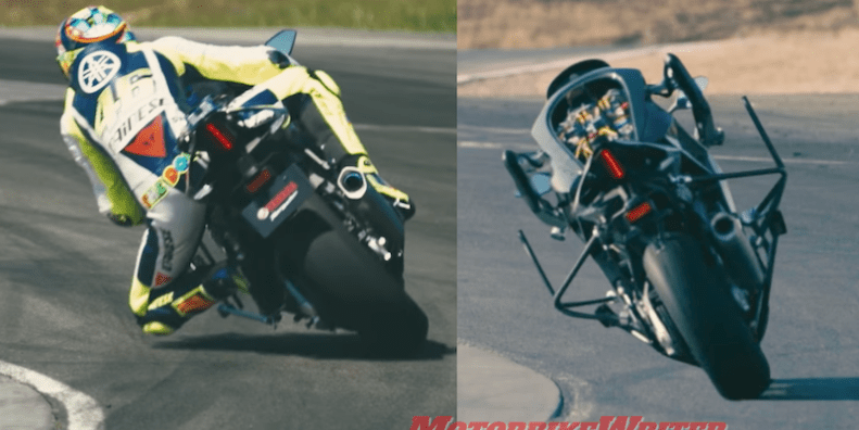 Valentino Rossi races Motobot