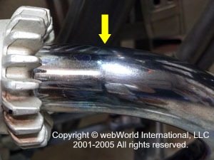 Blue Job treated vs. untreated exhaust pipe