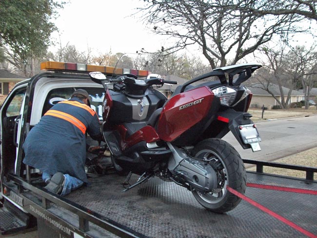 BMW Scooter on Tow Truck