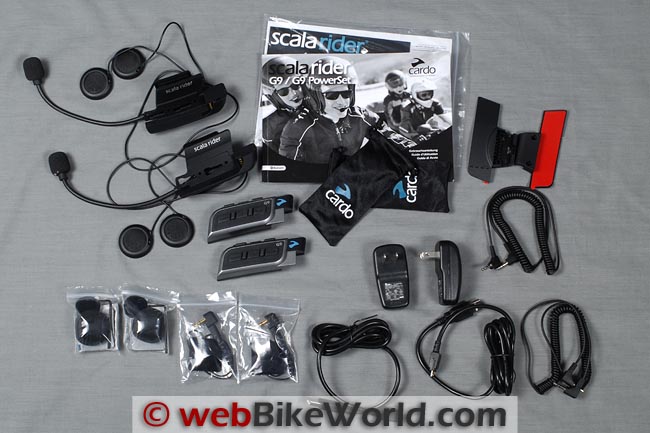Cardo G9 PowerSet Kit Contents