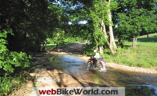 Crossing a Stream on the Trans-America Trail