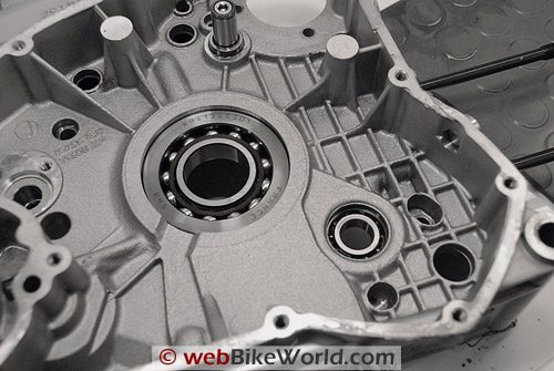 Inside one half of a Ducati engine case.