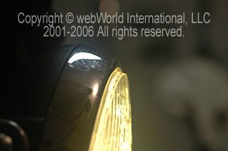 Closeup of Scotchcal headlight protection film