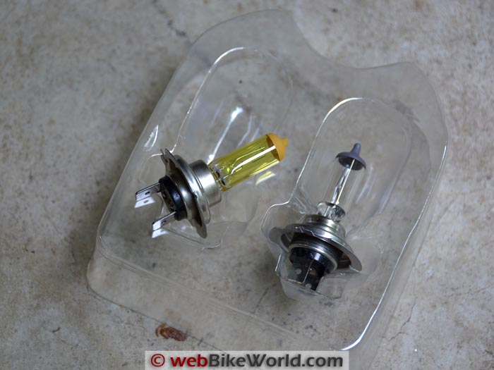 H7 Yellow vs. White Headlight Bulb