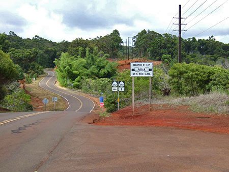 Road Intersection in Hawaii