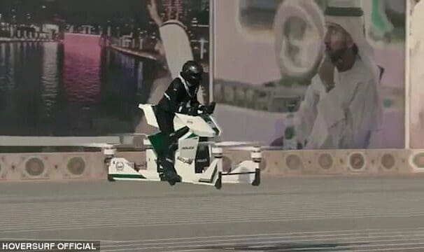 Pigs really do fly over Dubai Scorpion hoverbike
