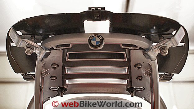 SHAD Top Case - Underside view of the mounting plate, BMW R1100R.