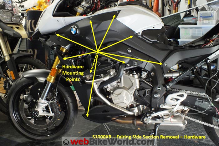 BMW S1000XR Left Side Fairing Removal