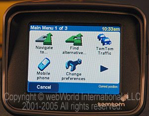 TomTom Rider - Main Menu