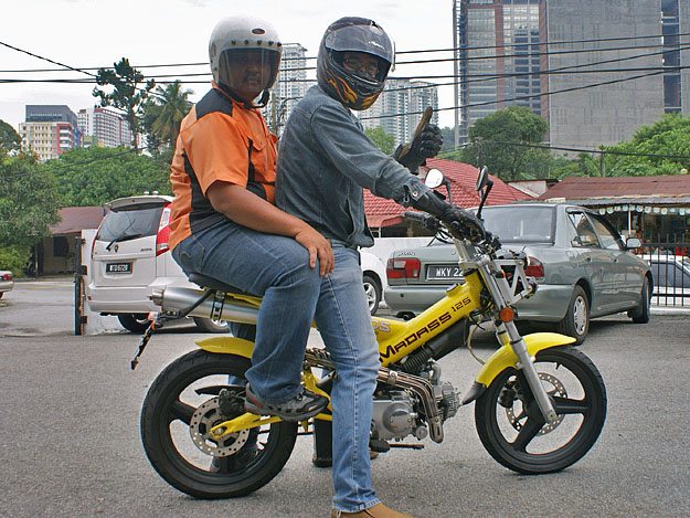 Rider and Pillion Ready to Go on the MadAss 125!