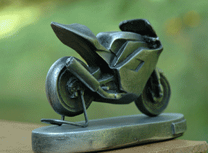 The Paddock - Motorcycle sculpture by Amu Sculptures