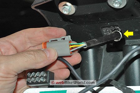 Ducati Multistrada brake and tail light wiring harness connector