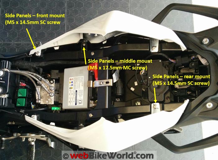 BMW S1000XR Rear Side Panel Removal