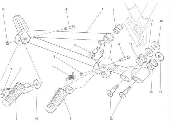 Right-Hand Foot Peg, Ducati GT1000