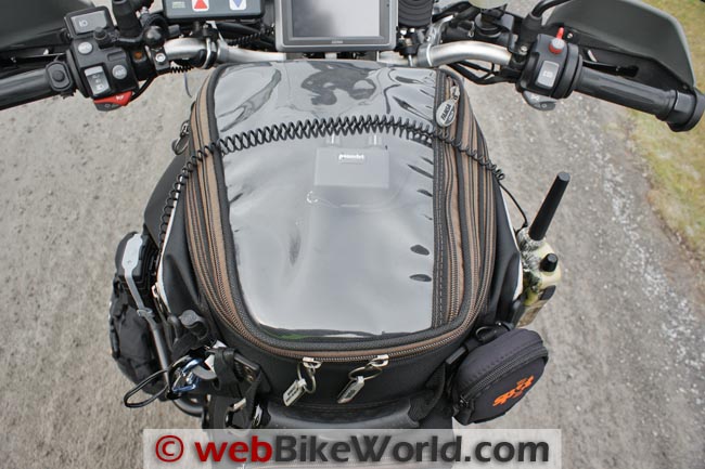 Sena SR10 Mounted on Tank Bag