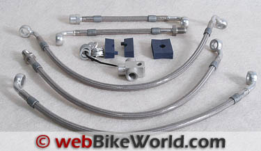 Motorcycle Braided Steel Brake Clutch Oil Hose Line Pipe Colorful Suuonee 50cm 120cm Brake Hose 1200mm-Silver 