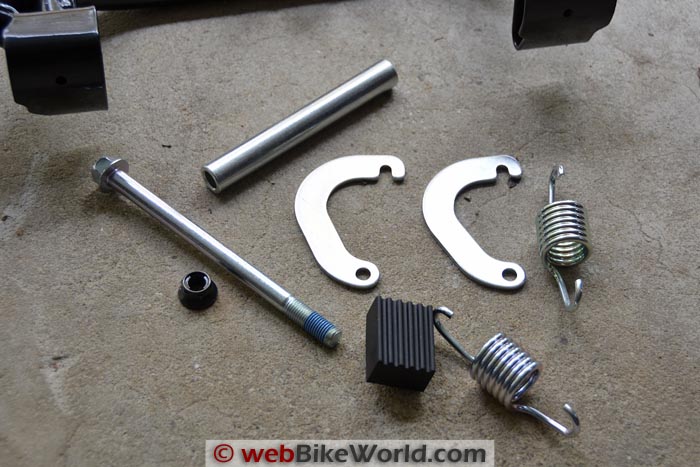 Suzuki GW250 Center Stand Parts Close-up