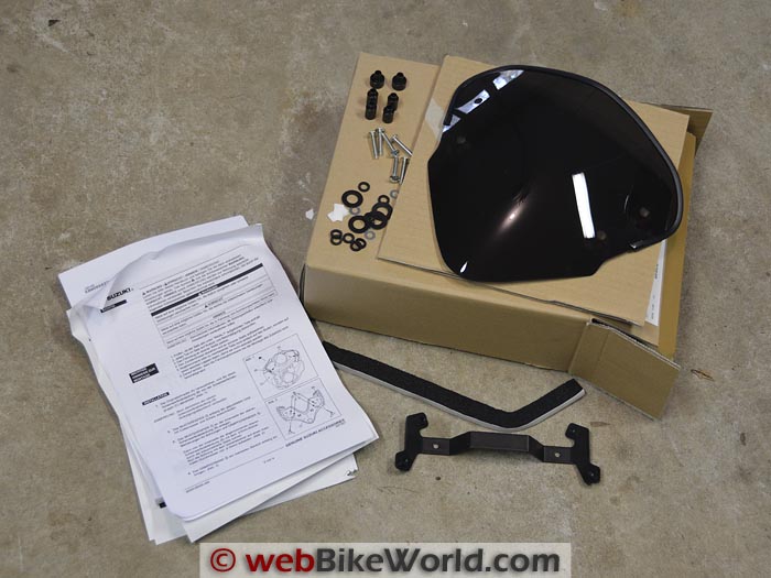 Suzuki GW250 Windscreen Kit Contents