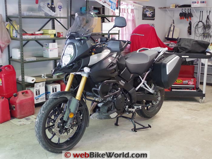 Suzuki V-Strom 1000 ABS on Center Stand