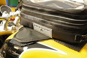 Tank bag padding protector on motorcycle fuel tank