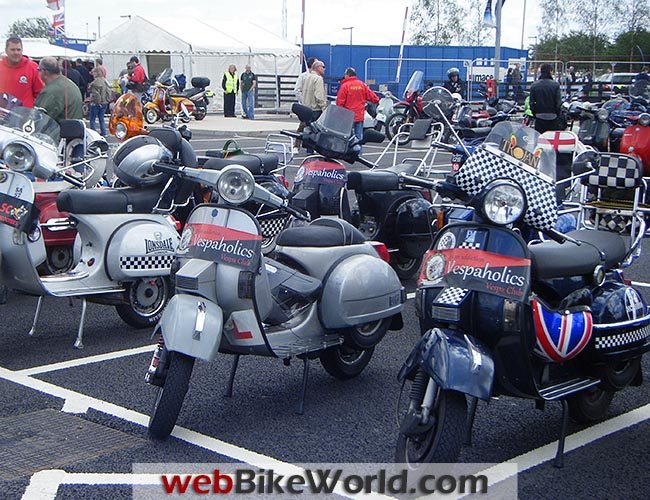 Vespas in the Car Park