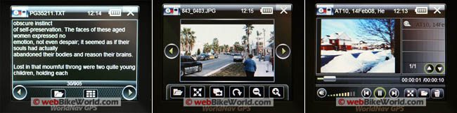 WorldNav 3500 GPS E-book reader, video player and photo viewer.