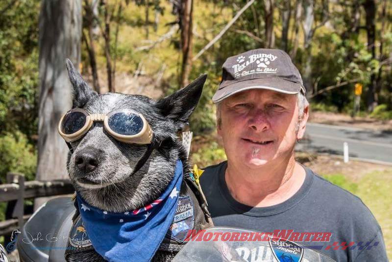 Tex and Bundy charity motorcycle riding couple